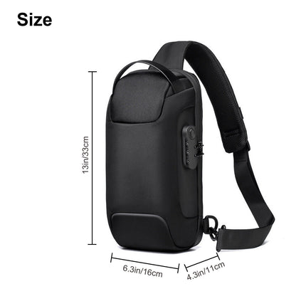 Anti-theft Men's Waterproof Oxford Multifunction Crossbody Bag