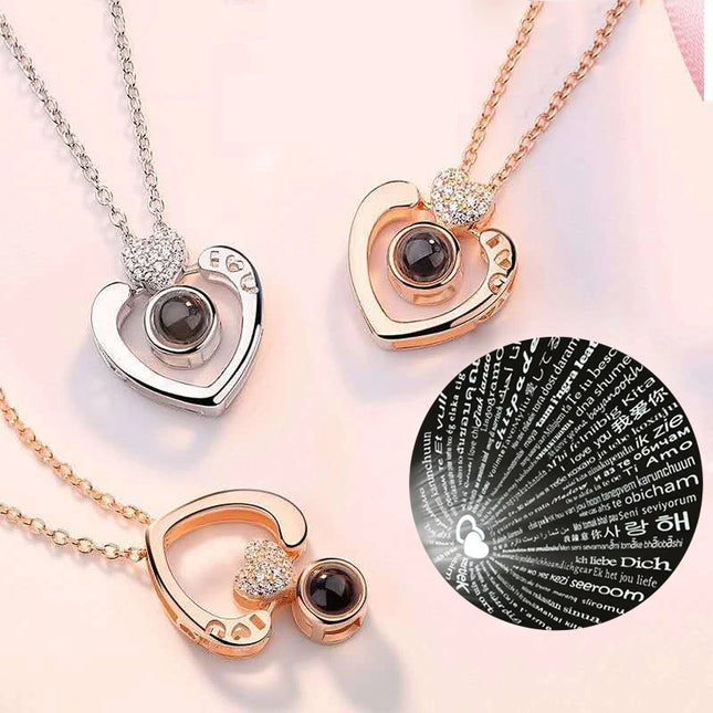 Love Projection Necklace With Exquisite Rose Gift