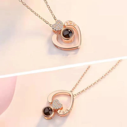 Love Projection Necklace With Exquisite Rose Gift