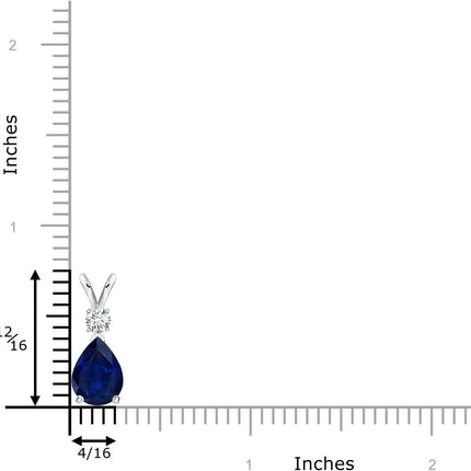 Natural Blue Sapphire Teardrop Pendant Necklace in Sterling Silver/14K Solid Gold/Platinum for Women, Girls with 18" Chain | September Birthstone Jewelry Gift for Her