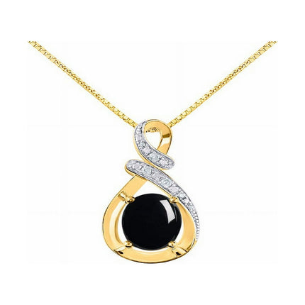 Necklaces for Women Yellow Gold Plated Silver Designer Necklace Gemstone & Genuine Diamonds Pendant 18" Chain 9X7MM Amethyst February Birthstone Womens Jewelry Silver Necklace for Women